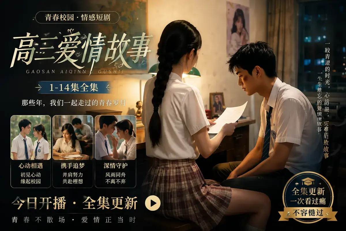 《AI短剧：B中爱情故事》全集完整版免费观看-初夏篇晚自习篇-1080P中字无删减资源-夸克网盘极速保存-云影影院秒播上线B中爱情故事
